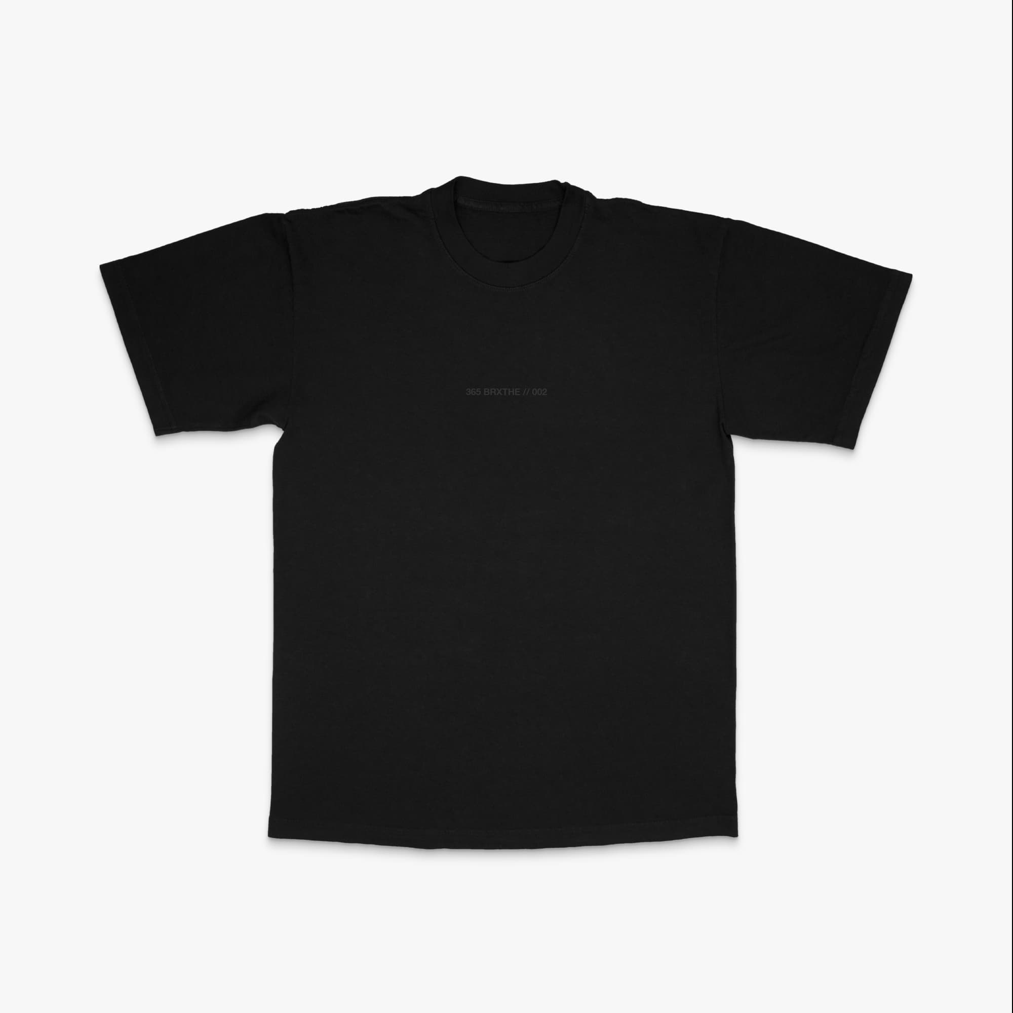 365 Core tee in black featuring tonal BRXTHE 002 front logo