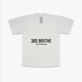 365 Core tee in white with black BRXTHE sports performance back print