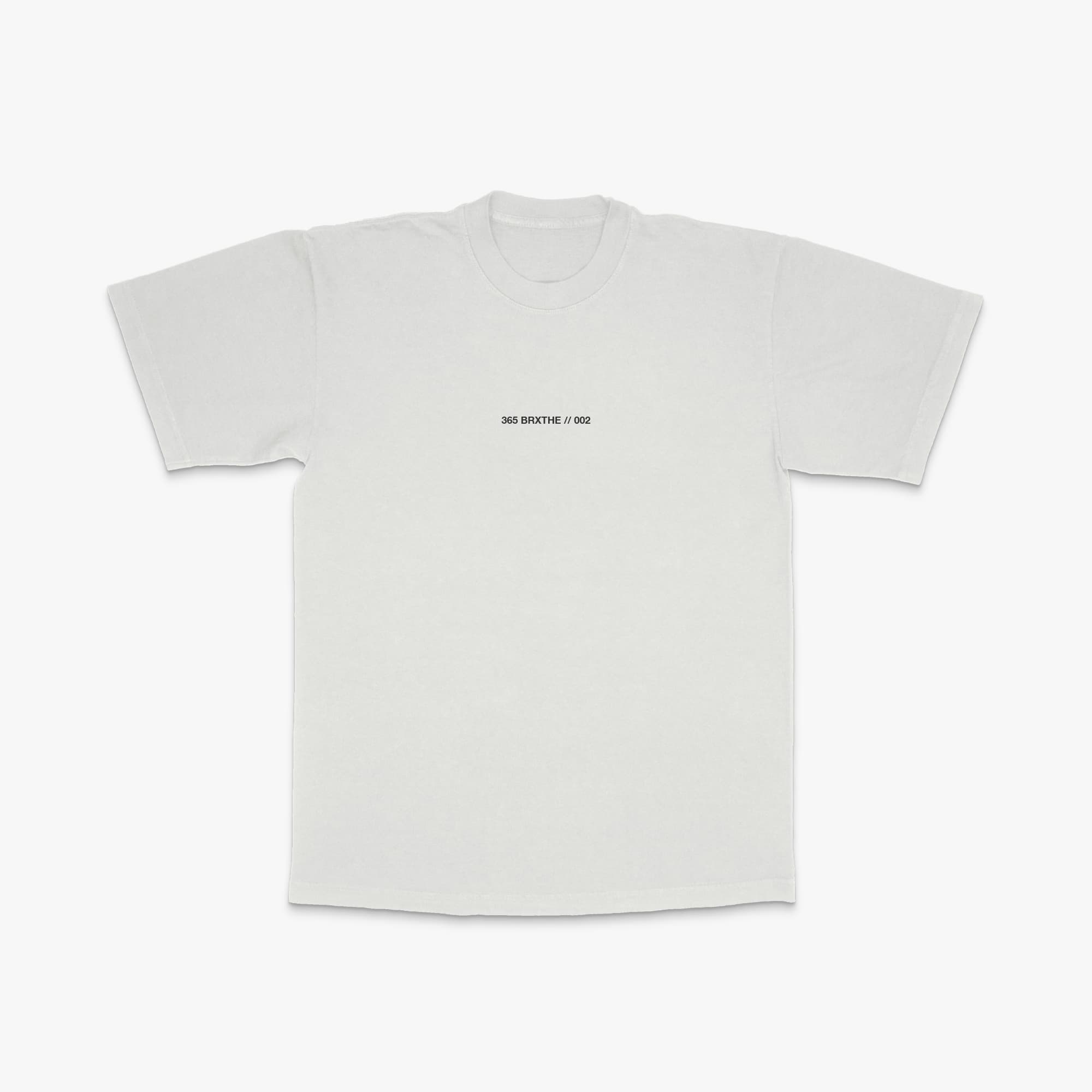 365 Core tee in white featuring minimal BRXTHE 002 front logo