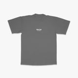 Men’s gray athletic fit t-shirt front view Train Forever performance shirt