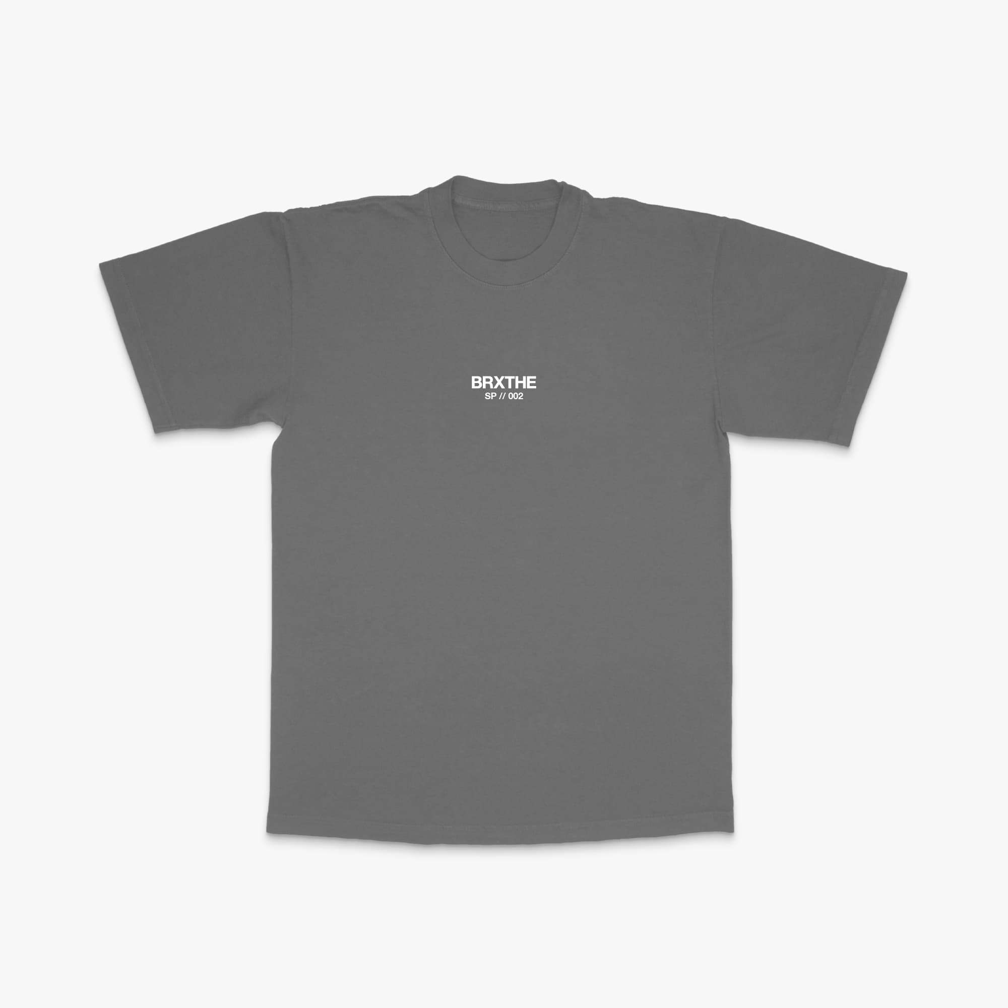 Men’s gray athletic fit t-shirt front view Train Forever performance shirt