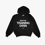365 Training hoodie in black with BRXTHE training division back print
