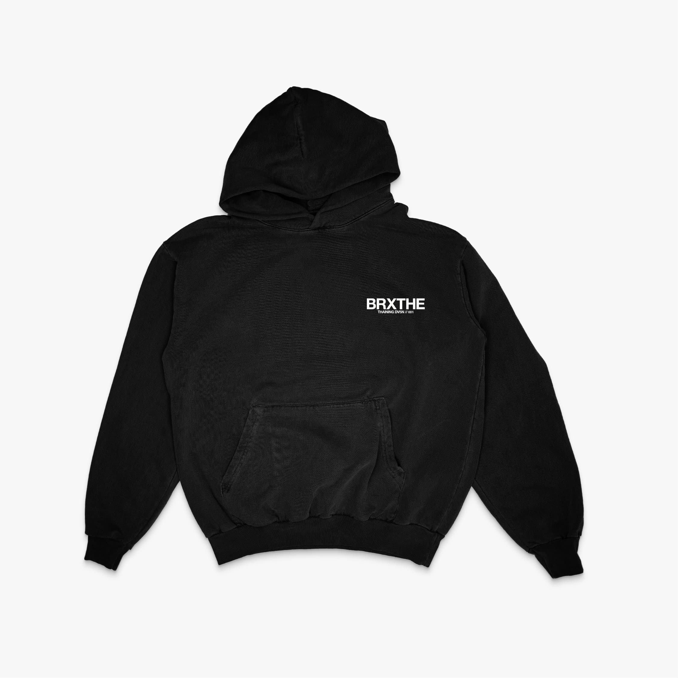 365 Training hoodie in black featuring BRXTHE training division chest logo